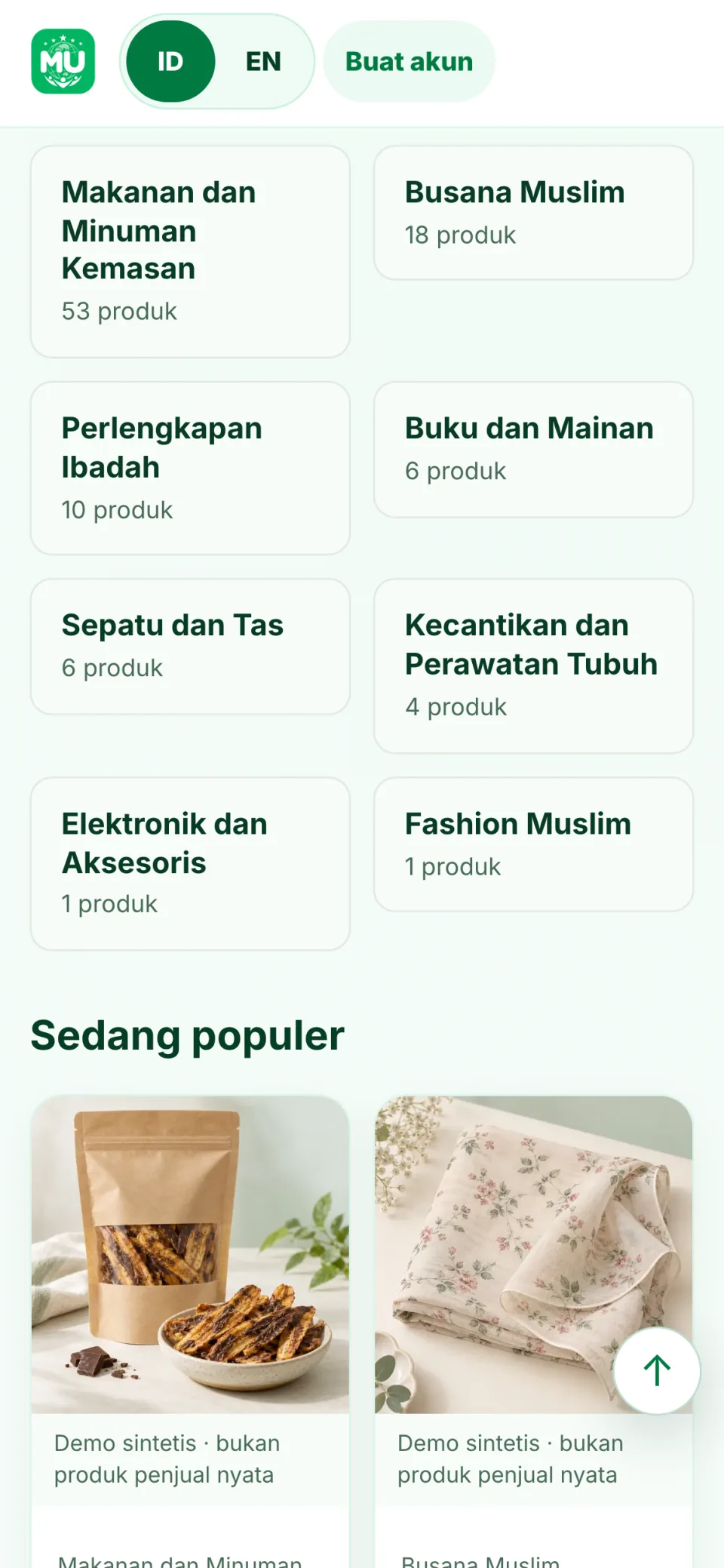 Jelajahi marketplace. Kategori dan produk populer dengan foto, harga, dan penilaian sekilas.